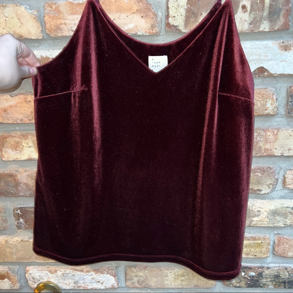 (NWT) maroon velvet camisole top